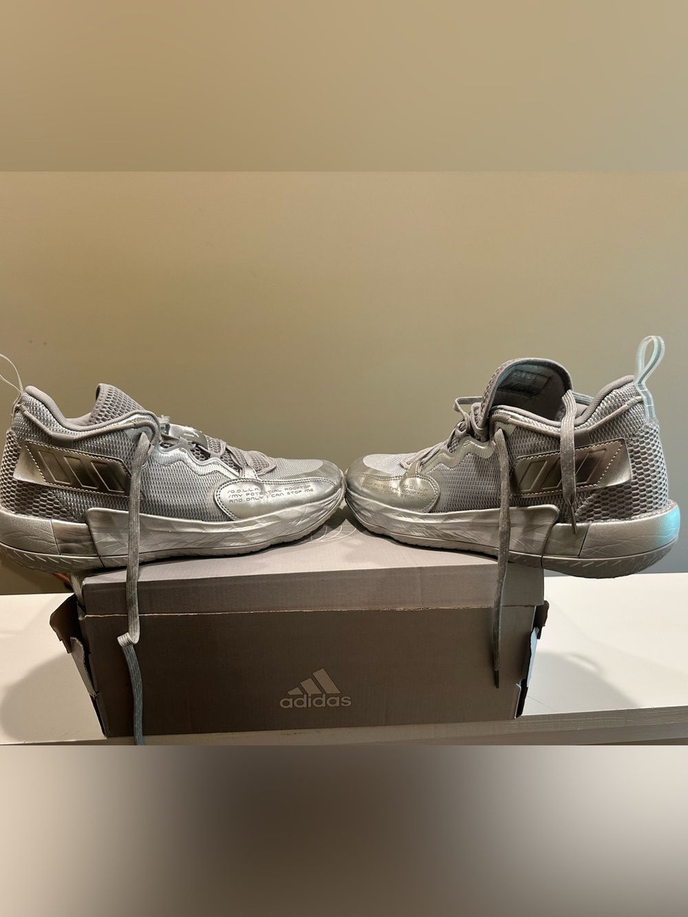 adidas Men's Silver/Gray Athletic Sneakers